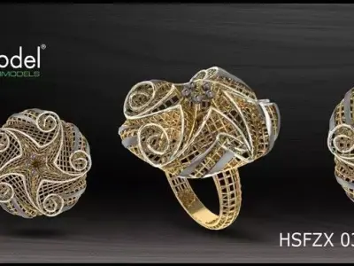 Electro-Fusion Fashion Ring 3D print model