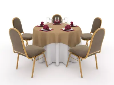 Banquet Table and Chair 15 3D model