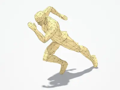 Runner Low Poly Sport Pose Low-poly 3D model