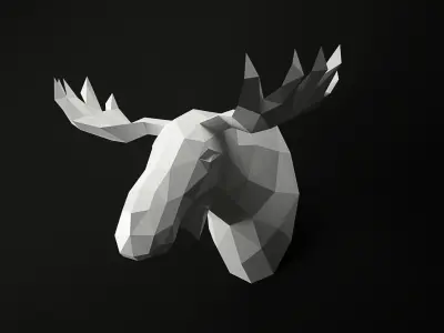 Low Poly Animal Heads SET 3 Low-poly 3D model