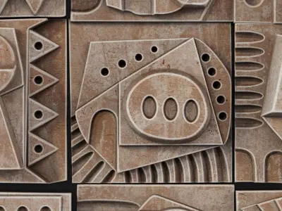 Panel Medium decorative cube Hieroglyphs n6 3D model