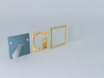 Picture Frame Bespoke Teddy Time for a Baby Boy Free 3D model