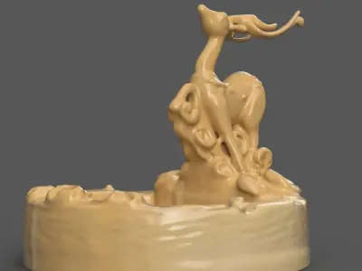 deer planter - vase - garden urn - candy dish - candle holder 3D print model