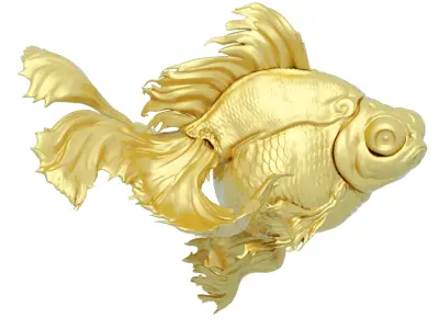 Goldfish Red-crowned Goldfish Fortune Goldfish Round 3D print model