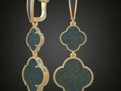 Earring 3D model 3D printable model 0171-7 3D print model