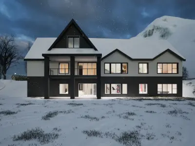 Modern Luxury Villa  Low-poly 3D model