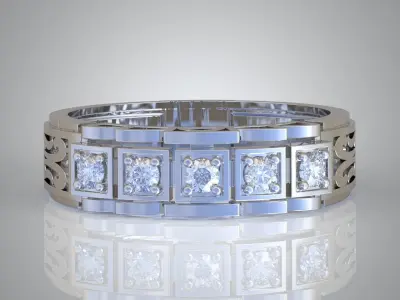 Diamond ring 0452 3D printable model Free 3D print model