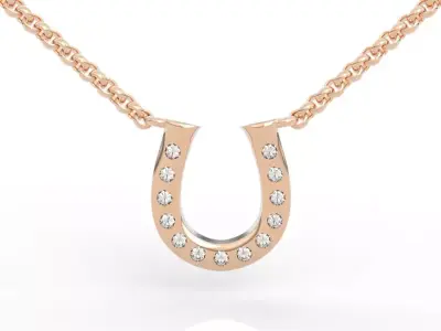 Diamond Horseshoe Necklace 3D print model