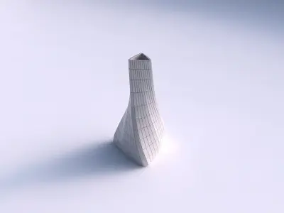 Vase twist tilted triangle with grid plates 3D print model