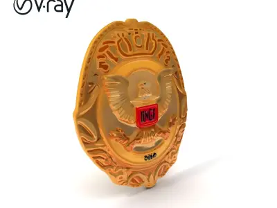 Detailed Police Badge D Model Pack Low-poly 3D model