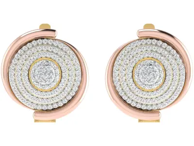Solitaire Women Stud Earring 3dm STL OBJ FBX Render Details 3D print model purchase