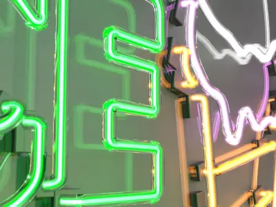 Ice Cream 4 - Neon Sign 3D model