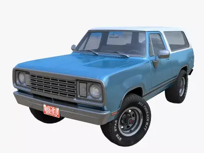 American generic offroad car Low-poly 3D model