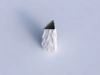 Vase curved tipping triangle with low-polygon bulges 3D print model