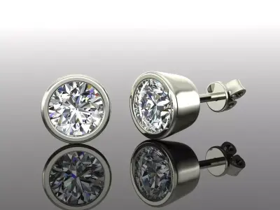 Women Diamond Earrings 3D print model 48