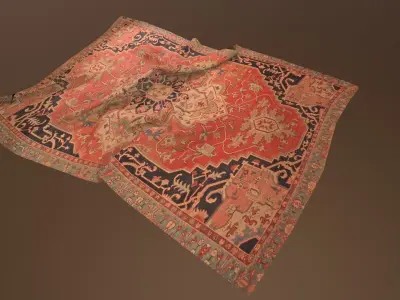 Antique Carpet -PBR Game Ready 3D model Low-poly 3D model