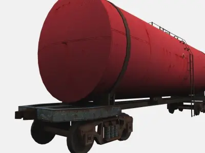 Railway Tanker Car Low-poly 3D model