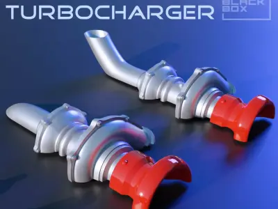 HALF Turbocharger set 6 types 3D print model