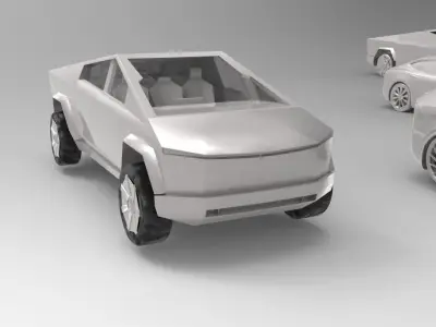 Tesla cars pack low and high poly 3D 3D model