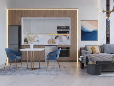 kitchen and living room scene sale 3D model  Low-poly 3D model