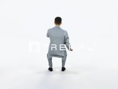 Posture 20A Driver Driving Sitting Elegant Business Man Low-poly 3D model