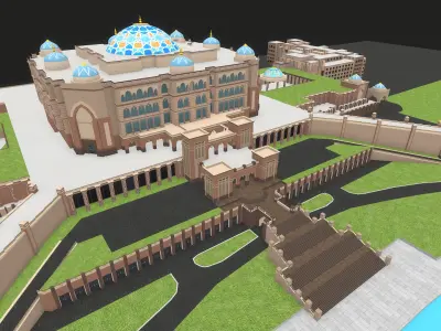 Emirates Palace Abu Dhabi 3d Model Low-poly 3D model