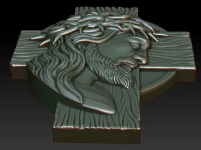 Jesus on cross 3D print model