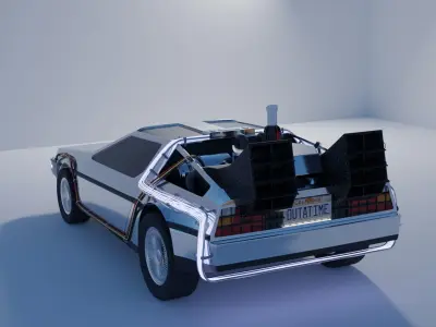 Delorean back to future car 3D model