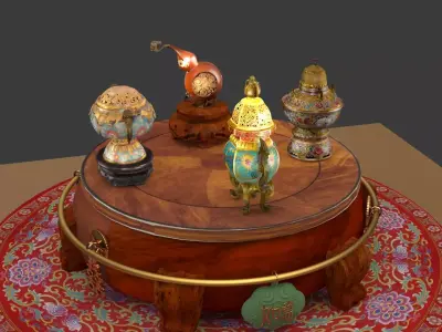  Chinese bronze and gourd  3D model