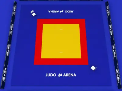 Judo tatami sport arena low poly Low-poly 3D model