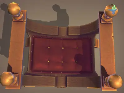 Curule Seat Low-poly 3D model