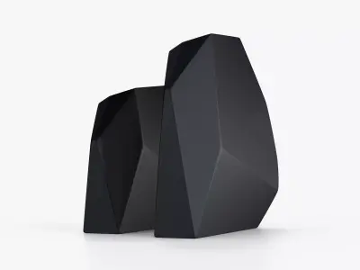 Black Vase Origami Set Low-poly 3D model