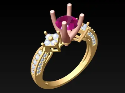 Diamond Ring - Womens Rings - N152433 3D print model