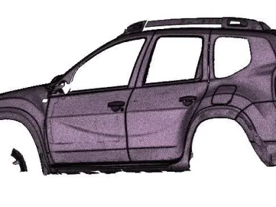 3D Scanned Left Side Dacia Duster 2015 Scale 1 to 1  3D model