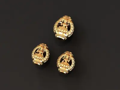 laxmi pendant earing gold 3D print model