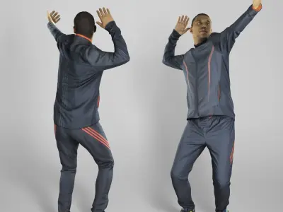 Sporty man throwing ball 276 Low-poly 3D model