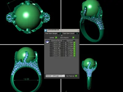 Pear Wedding Ring 181 3D print model