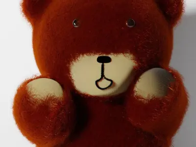 Teddy bear Low-poly 3D model 2