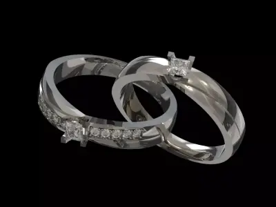 Luxury wedding ring w3 3D print model