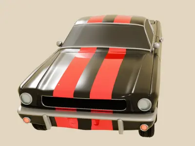 Muscle Car Based on Ford Mustang 3D model
