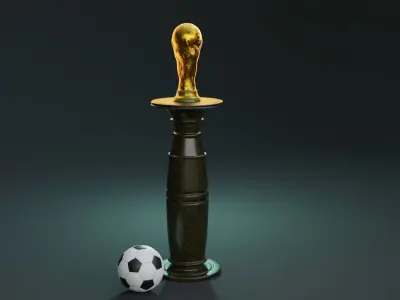 Football Soccer world cup Trophy game ready  Low-poly 3D model