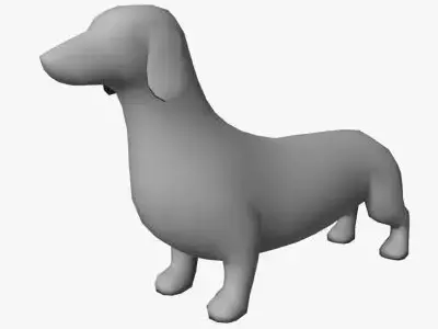 Low Poly Dachshund Low-poly 3D model