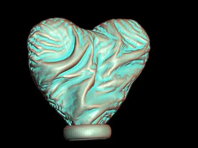 Crumpled Cloth Heart 3D print model