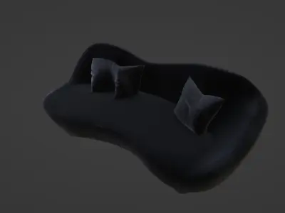 Modern Designer Sofa with Unique Curved Design 3D model