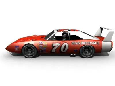 1970s Game Ready Dodge Daytona Low-poly 3D model
