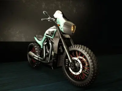 Modular Motorbike Low-poly 3D model