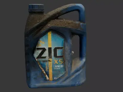 Scanned Dirty Oil Can Low-poly 3D model