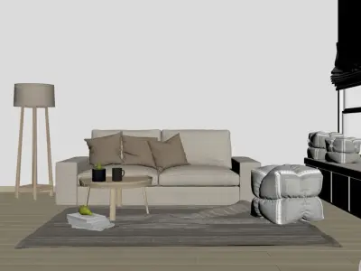 Modern minimalist living room 3D model