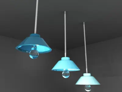 Light Collection square lamp with Low-poly 3D model