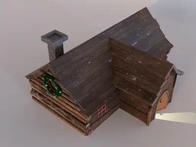 Christmas Hut  Low-poly 3D model